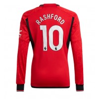 Camisa de Futebol Manchester United Marcus Rashford #10 Equipamento Principal 2023-24 Manga Comprida